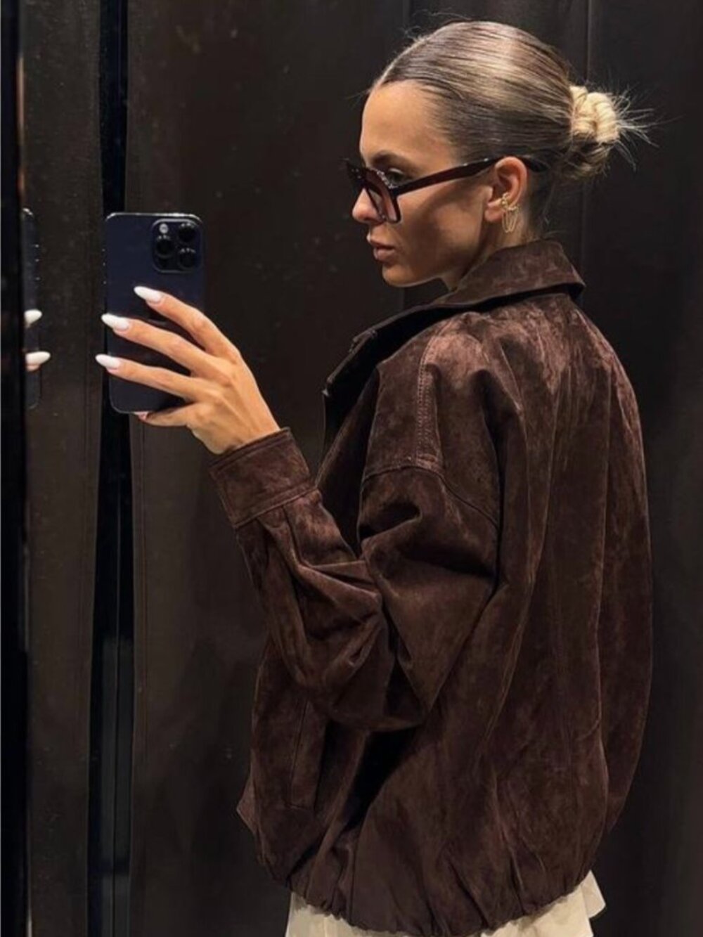 NWT Zara S Dark Brown Suede Leather Jacket - Picture 5 of 16